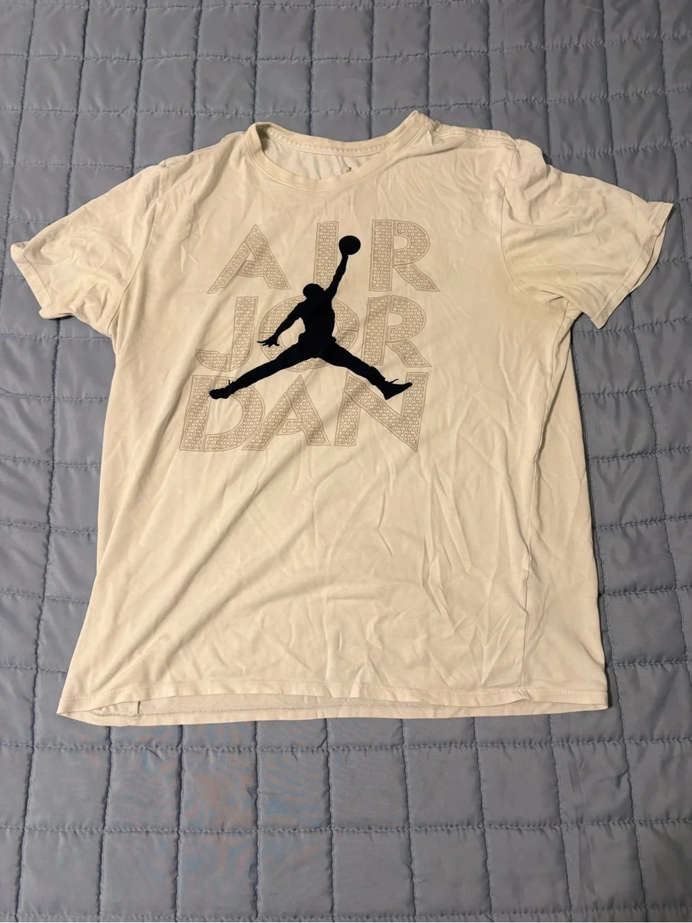 Jordan White Short-Sleeve Tee with Black Jumpman Graphic